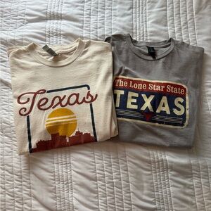 Gildan Texas Graphic Tee - Cream & Grey
